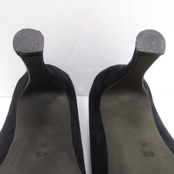 DONALD J. PLINER Black Suede Platform Heels Front Bow Detail EUC - Picture 9 of 15